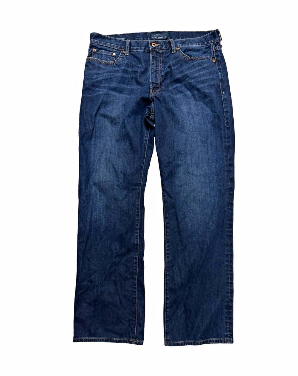 Lucky Brand Men’s Straight Fit Jeans Blue Denim Medium Wash 100% Cotton